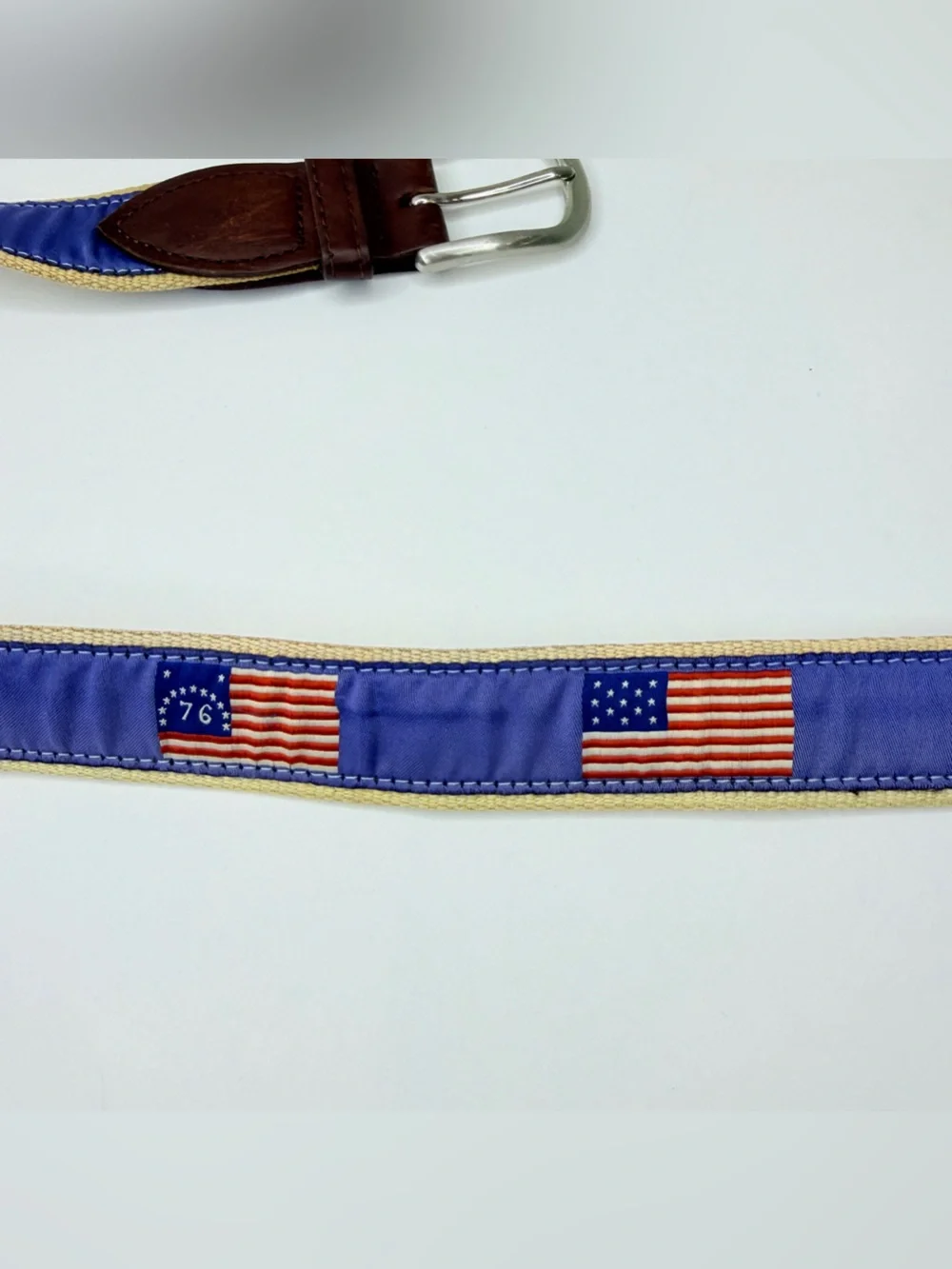 Belted Cow Company Historical American Flags Ribbon Club Belt- 42
